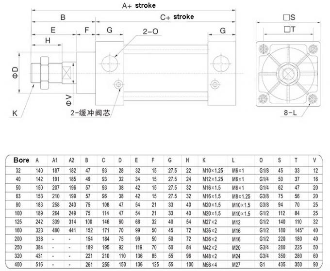 Pneumatic Air Cylinders Double Acting Cylinder Inductive Feature Long Life Span