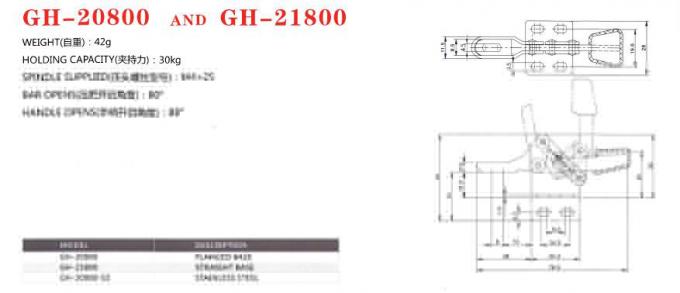 Small Horizontal Toggle Clamp 20800 Clamping Force 30kg Electronics Test Jig