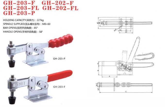 Adjustable Toggle Clamp 203F Holding Capacity 227kgs U Bar Design Power Saving