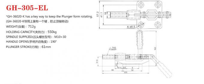 303 EL Push Pull Quick Release Toggle Clamp Holding Force 550 Kgs Stroke 61mm