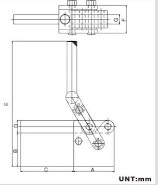 75048 Heavy Duty Toggle Clamp Oxidizing Blackening Surface Holding Force 700kgs