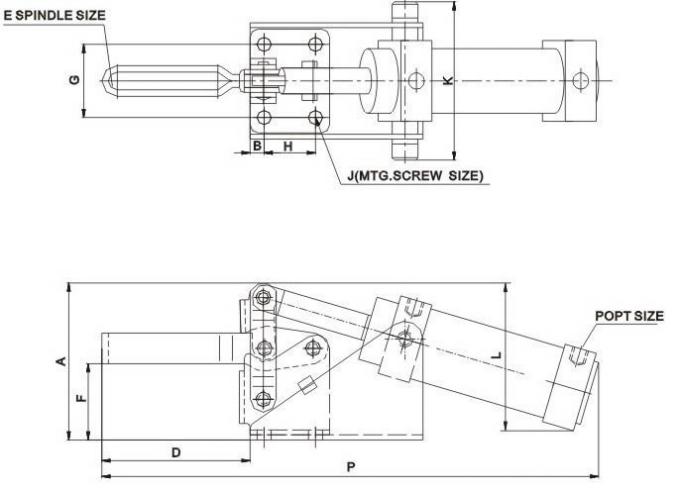 Hold Down Pneumatic Toggle Clamp 12132A U Bar Carrlane CL-1000-PTC