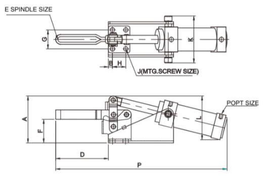 100kgs Pneumatic Adjustable Toggle Clamp 20820A Clamping U Clamping Bar