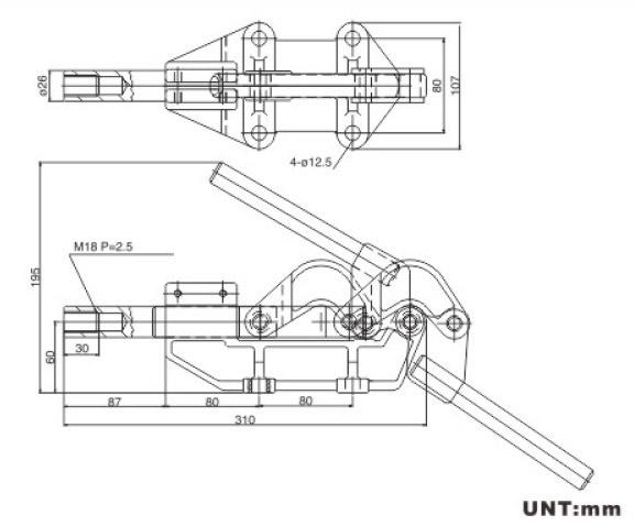 30512 Heavy Duty Push Pull Toggle Clamp Ductile Iron Base Forged Handle