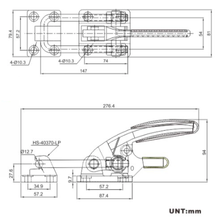 Forged Latch Action Toggle Clamp 40360ST Lock Holding Capacity 3400kgs