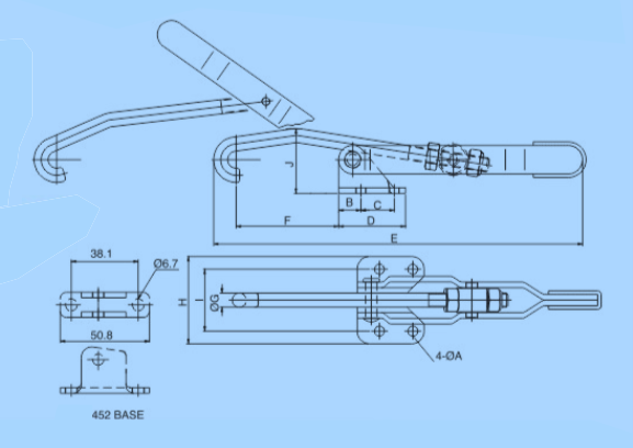 J Hook Latch Type Clamp 451 452 40371 Max Holding Capacity 450kgs Wide Application